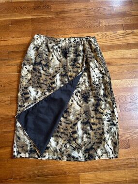 Vintage Plus Size Leopard Print wrap skirt